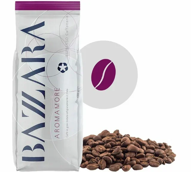 1 kg - Coffee beans - Aromamore Arabica/Robusta - BAZZARA