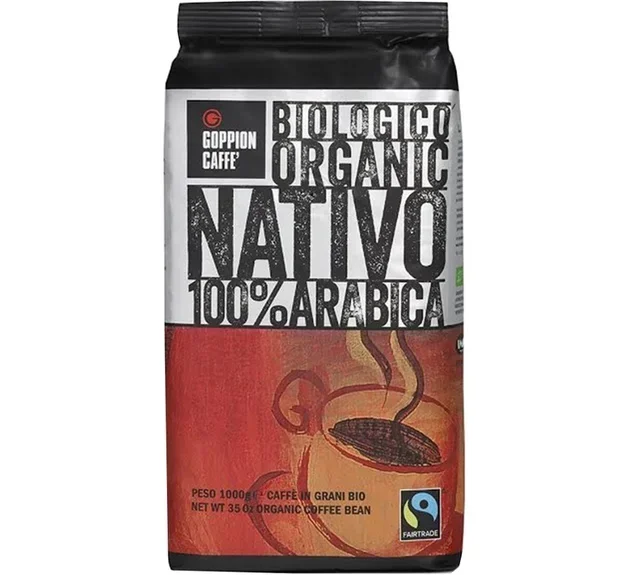 1 kg – Caffè in grani – 100% Arabica biologico di origine selezionata – Certificato Fairtrade – GOPPION CAFFÈ