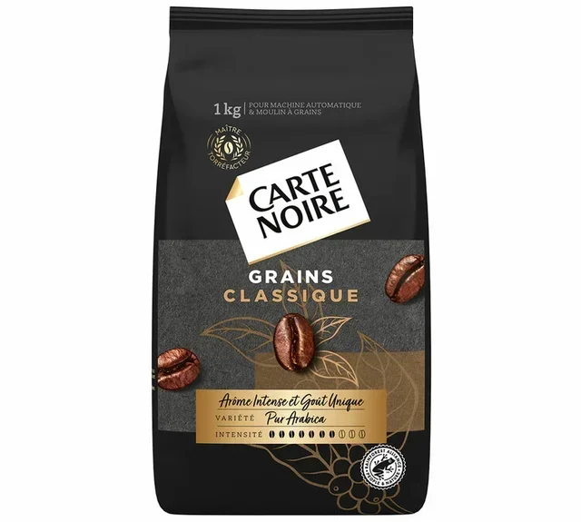 1 kg - Café em grão profissional, mistura clássica de arábica pura - CARTE NOIRE