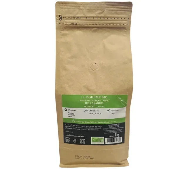 1 kg - Caffè in Grani - La Bohème (Yulima) Biologico - CAFÉS TCHANQUÉ