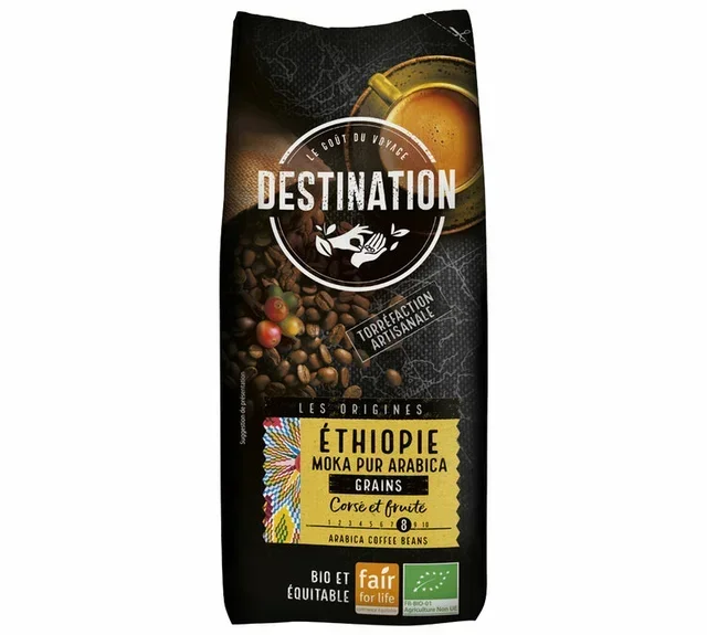 1 kg - Whole Bean Coffee - Moka Ethiopia 100% Arabica Organic - DESTINATION