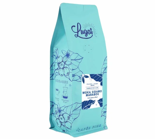 1 Kg Whole Bean Ethiopia Mocha Sidamo Marabou Coffee - Lugat Professional