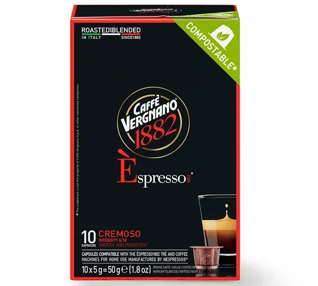 10 capsules compatible with Nespresso* Original Espresso Cremoso - CAFFE VERGNANO