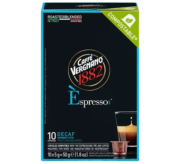 10 capsules compatible with Nespresso* Original Espresso Deca - CAFFE VERGNANO