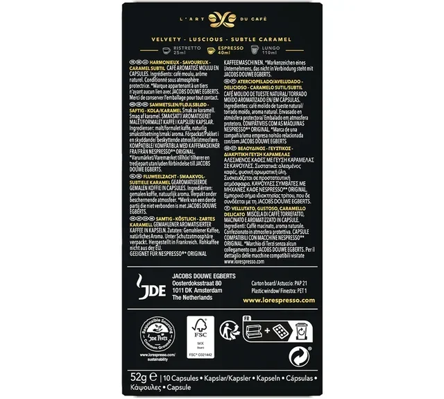 L'OR ESPRESSO Caramel - 10 kapselia, yhteensopiva Nespresso* Original