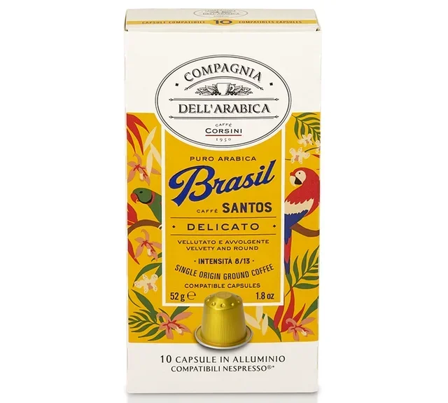 10 db CORSINI kapszula Nespresso* Original gépekhez, Brazil Santos íz
