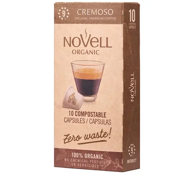 10 capsules, compatibel met Nespresso* Original, Cremoso Bio – NOVELL