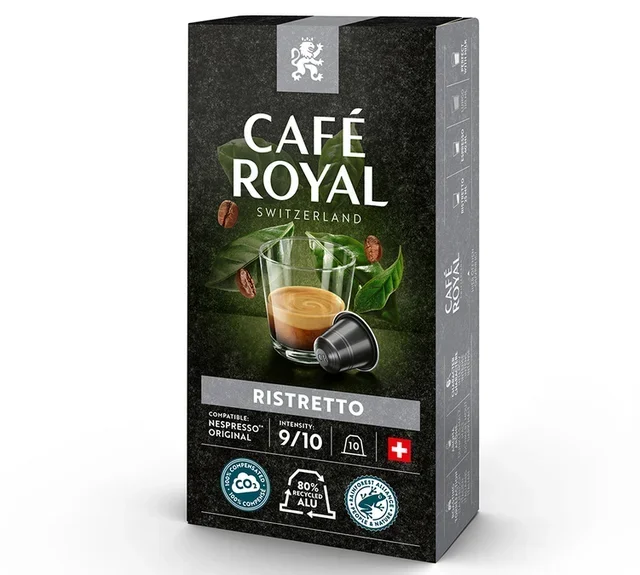 CAFÉ ROYAL Ristretto -kapselit – Yhteensopivat Nespresso* Originalin kanssa (10 kpl)