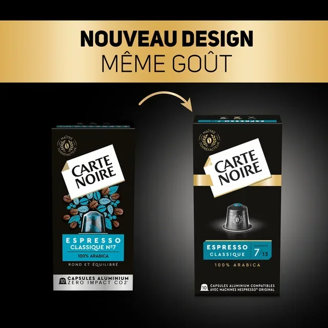 CARTE NOIRE Klassisk Espresso nr 7 - 10 kapslar för Nespresso* Original