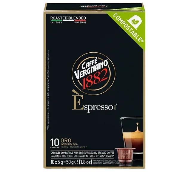 10 Nespresso* Original compatible capsules Espresso Oro - CAFFE VERGNANO