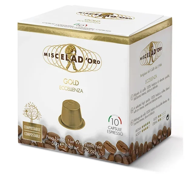 10 капсула, компатибилне са Nespresso* Original Gold Excellence – MISCELA D'ORO