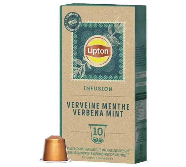 10 Nespresso* Original Compatible Capsules Vervain Mint Infusion - LIPTON