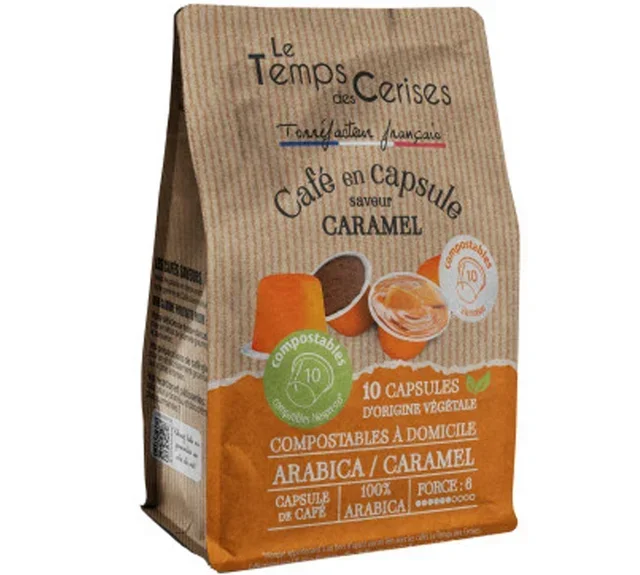 10 Nespresso Original-kompatible Kapseln – Karamell – Kompostierbar – LE TEMPS DES CERISES