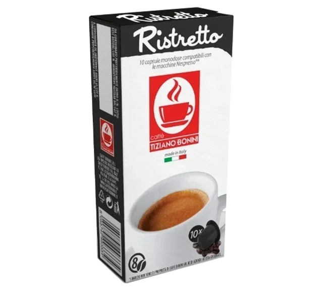 10 Nespresso* Original Compatible Ristretto Capsules - BONINI