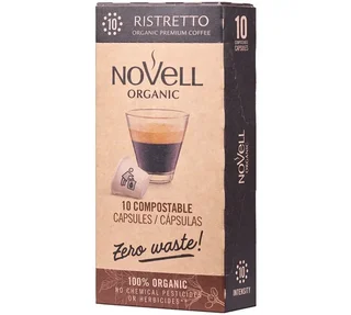 NOVELL – 10 db Ristretto Bio kapszula, Nespresso* Original-kompatibilis, professzionális felhasználásra