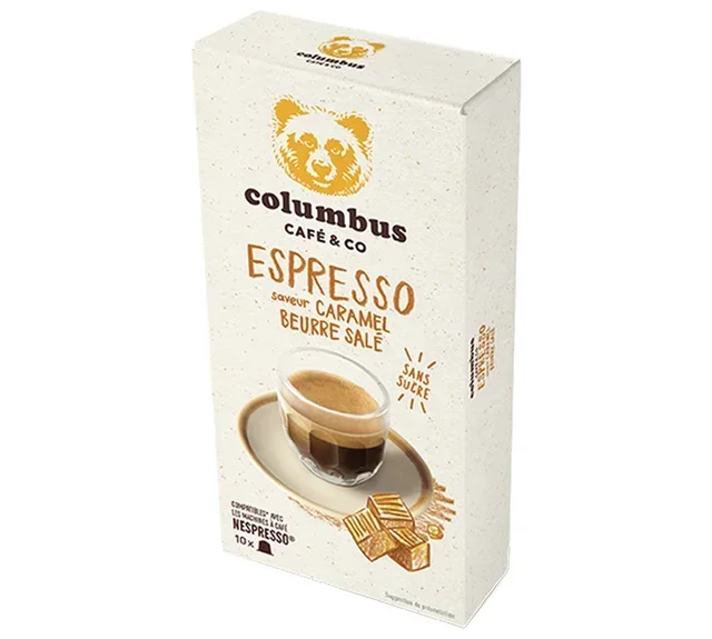 10 Karamell-Kapseln mit gesalzener Butter – Nespresso* Original kompatibel – COLUMBUS CAFE &amp; CO.