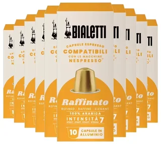 100 Bialetti Raffinato Kapseln für Nespresso* Original System
