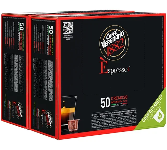 100 kapsułek kompatybilnych z systemem Nespresso* Original, smak Espresso Cremoso – CAFFE VERGNANO