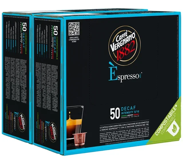 100 kapsułek kompatybilnych z Nespresso* Original Espresso Bezkofeinowa - CAFFE VERGNANO