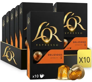 100 capsules compatible with Nespresso* Original Espresso Delizioso - L'OR ESPRESSO