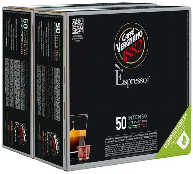 100 kapsułek kompatybilnych z systemem Nespresso* Original, smak Espresso Intenso – CAFFE VERGNANO.