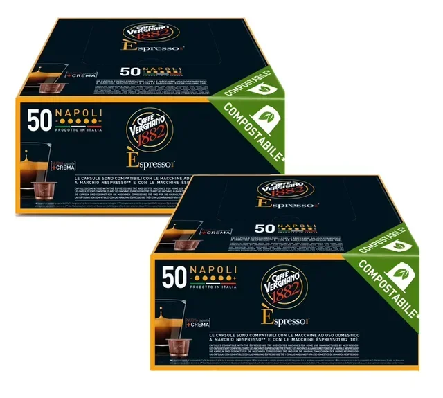 100 Cápsulas Napoli CAFFE VERGNANO – Compatibles Nespresso* Original Profesional