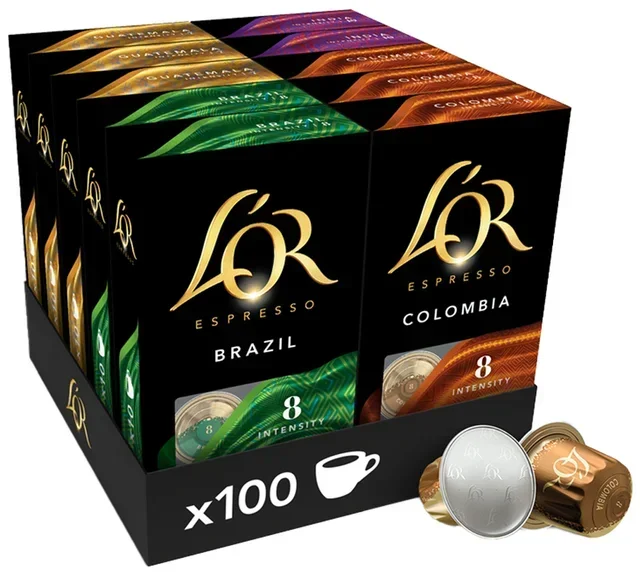 100 Nespresso* Original Compatible Capsules - Assortment of 4 Varieties - L'OR ESPRESSO