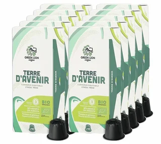 100 Nespresso* Original Compatible Capsules Terre d'avenir Organic Fair Trade Pro Pack - GREEN LION COFF