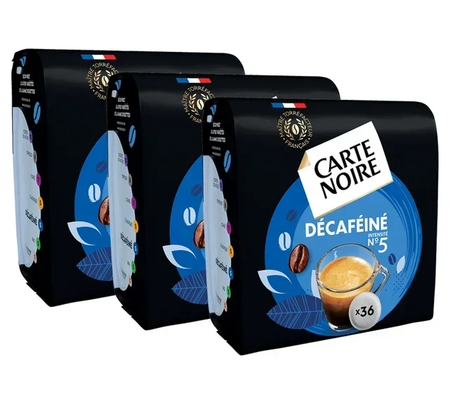 108 εύκαμπτες κάψουλες CARTE NOIRE Νο5 Decaf - Συμβατές Senseo