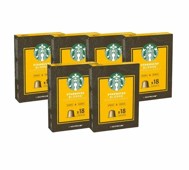 108 Nespresso* Original Compatible Capsules - Starbucks Blonde Espresso Roast