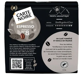 108 cápsulas blandas N°8 Espresso Classic - CARTE NOIRE