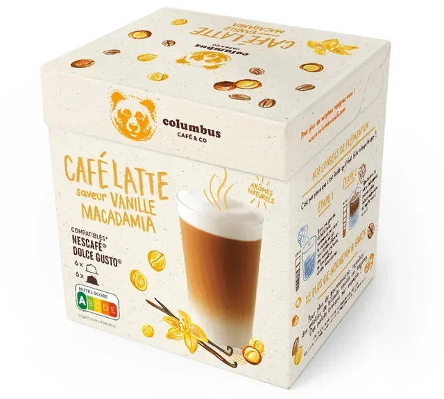 Columbus 12 kapselia – Vanilja-Macadamia Latte Nescafé* Dolce Gusto*