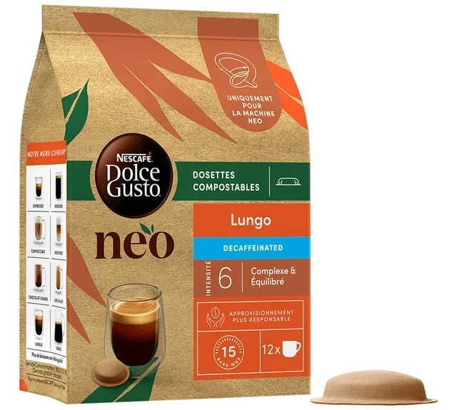 12 cápsulas Dolce Gusto® Neo - Lungo descafeinado - NEO de NESCAFÉ DOLCE GUSTO®