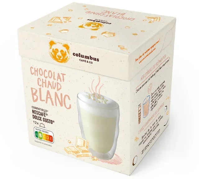 COLUMBUS Valkosuklaa-kapselit – 12 kpl Nescafé* Dolce Gusto* -yhteensopiva