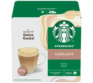 12 συμβατές κάψουλες STARBUCKS για Nescafé* Dolce Gusto* Caffè Latte