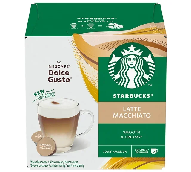 12 kpl STARBUCKS kapseleita Nescafé* Dolce Gusto* Latte Macchiato -yhteensopivia