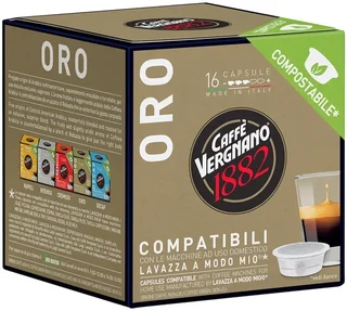 128 Compostable Capsules Compatible with Lavazza A Modo Mio Oro - CAFFE VERGNANO