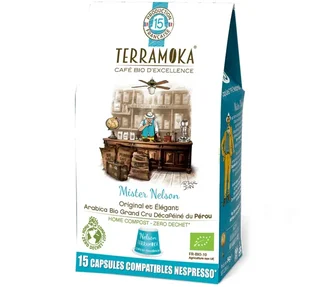 15 compostable Nespresso* Original compatible capsules Mister Nelson Organic - TERRAMOKA