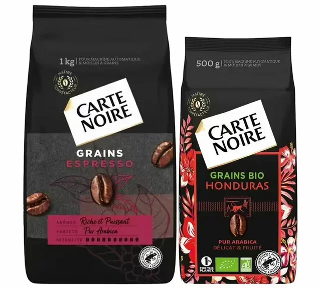 1.5 kg - Whole Bean Coffee - 1 kg Espresso &amp; 500g Organic Honduras - CARTE NOIRE
