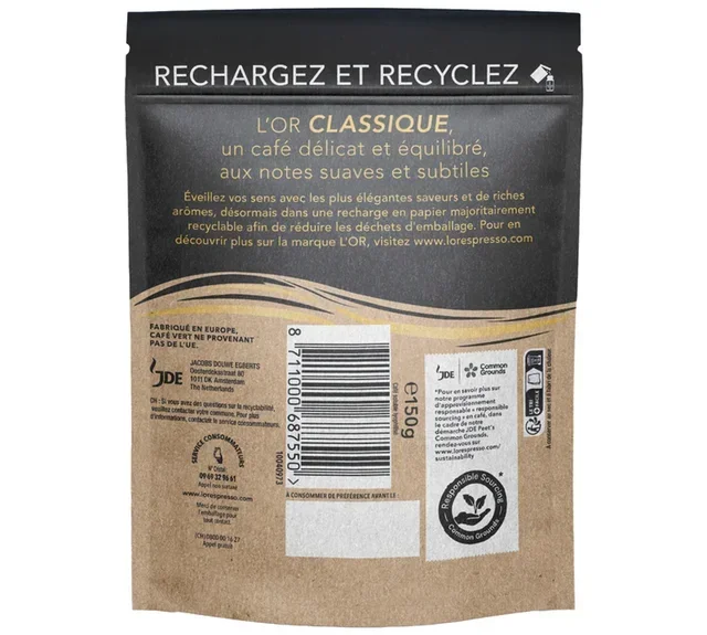 Διαλυτός Καφές L'OR ESPRESSO Κλασικός 150g - Ανταλλακτικό