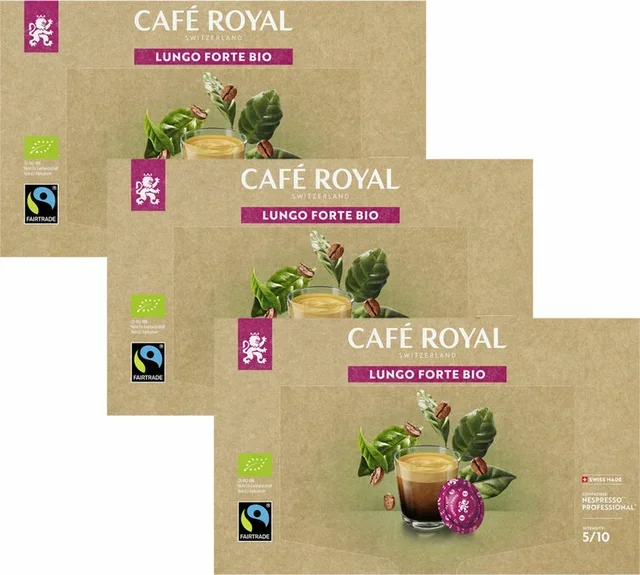 150 Nespresso* Pro Lungo Forte Bio Kapslar - Rättvisemärkt - CAFE ROYAL