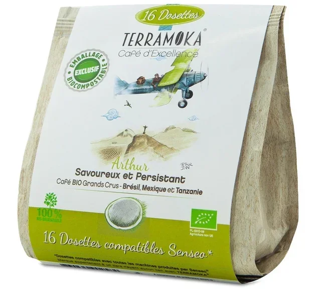 16 biodegradable, soft-pod coffee capsules - Arthur - TERRAMOKA