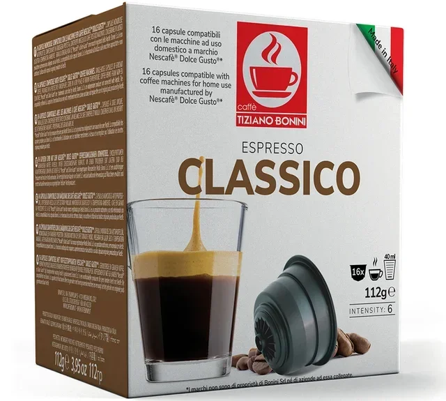 16 kapselia Nescafe* Dolce Gusto* yhteensopiva – Espresso Classico – CAFFE BONINI