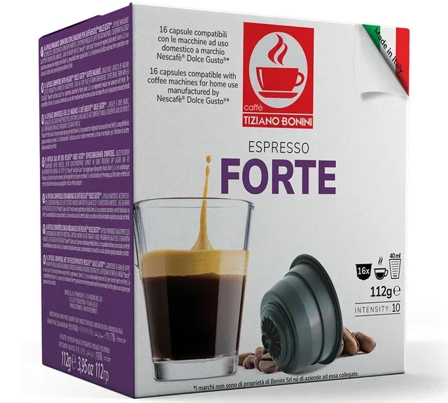 16 capsules compatible with Nescafé* Dolce Gusto* Espresso Forte – CAFFE BONINI
