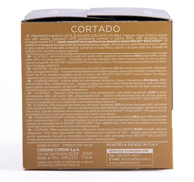16 CORSINI Cortado capsules - Nescafé* Dolce Gusto* compatible