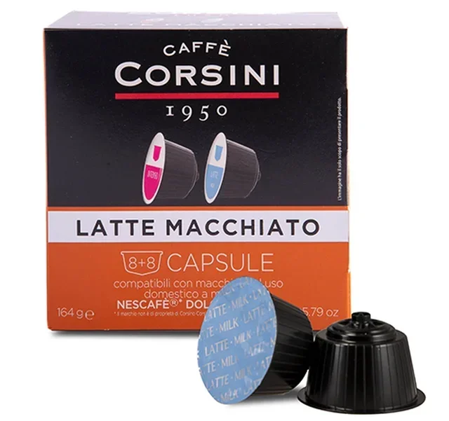 16 Συμβατές Κάψουλες Nescafé* Dolce Gusto* Latte Macchiato – CORSINI
