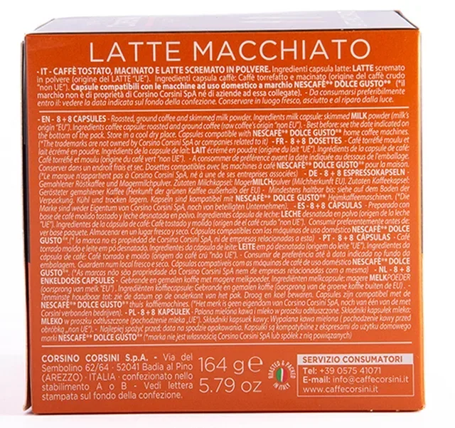 16 Nescafé* Dolce Gusto* Yhteensopivaa Kapselia Latte Macchiato – CORSINI