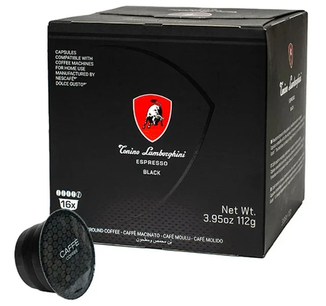 16 Nescafé* Dolce Gusto* compatible capsules Espresso Black - TONINO LAMBORGHINI