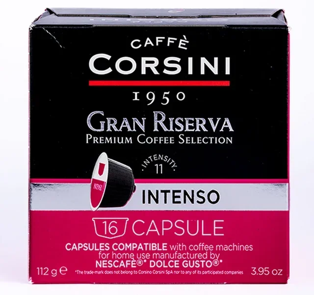 CORSINI Gran Riserva Intenso kapszula, 16 db, Nescafé* Dolce Gusto* kompatibilis
