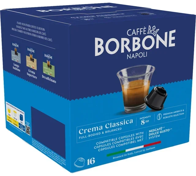 16 db CAFFE BORBONE kapszula – Crema Classica – Nescafé Dolce Gusto* kompatibilis